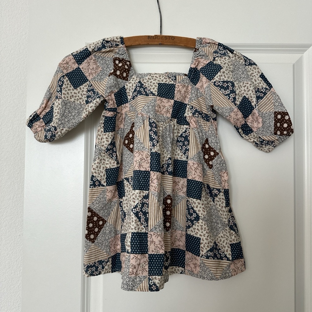RARE NWOT Rylee + Cru 2-3 year Cassidy printed patchwork dress!